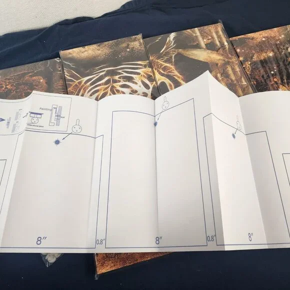 Tiger 5pc Canvas Print Wall Art 40"x20" Includes Hanging Guide and Hangers - Picture 14 of 16